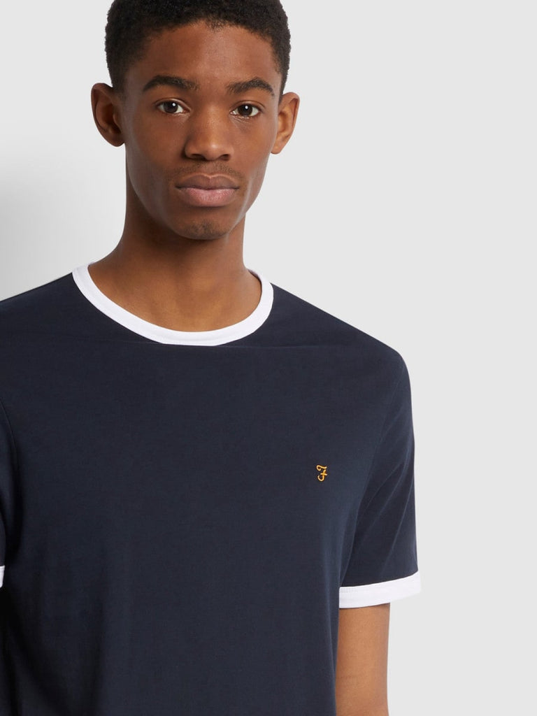 Farah Groves Organic Cotton Ringer Tee Navy-Heroes