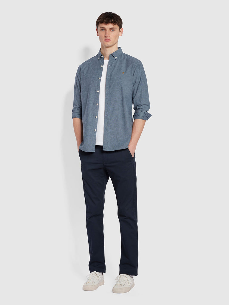 Farah Steen Slim Fit Brushed Organic Cotton Shirt in Stellar-shirt-Heroes