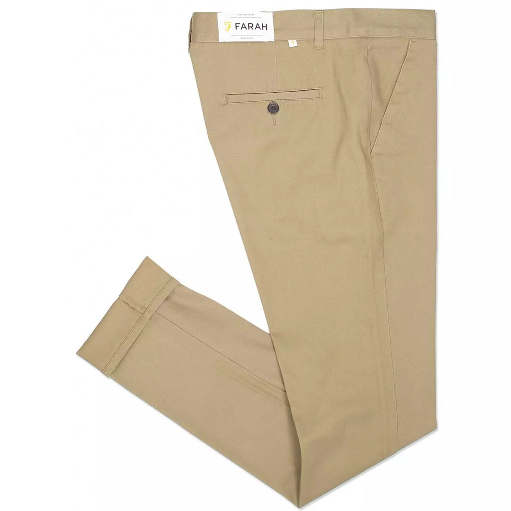 Farah Endmore Skinny Fit Twill Chinos Beige-chino-Heroes