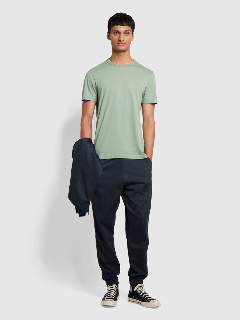 Farah Danny Regular Fit Organic Cotton T-Shirt In Archive Green Sage-t-shirt-Heroes