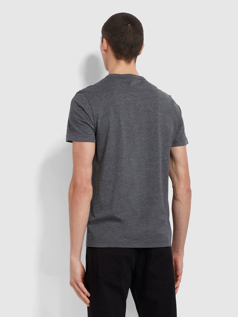 Farah Danny Slim Fit Organic Cotton T-Shirt In Grey Marl-t-shirt-Heroes
