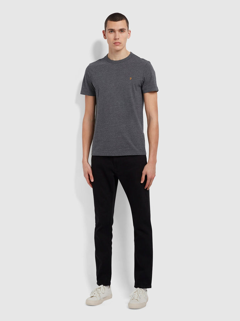 Farah Danny Slim Fit Organic Cotton T-Shirt In Grey Marl-t-shirt-Heroes