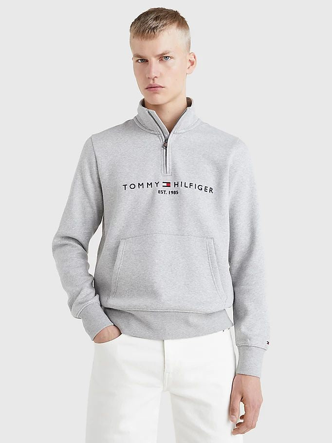Tommy Hilfiger Flex Fleece Half-zip Sweatshirt Light Grey Heather-sweat-Heroes