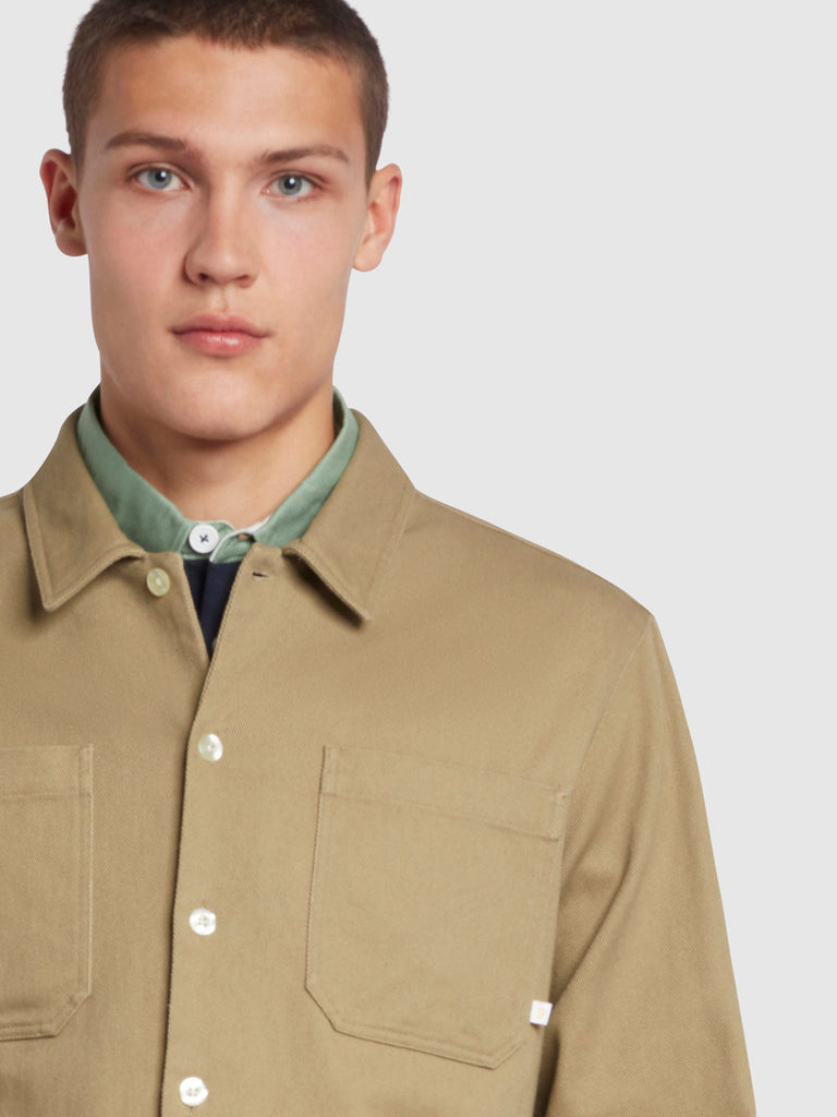 Farah Isaacs Organic Cotton Twill Shirt In Beige-o/shirt-Heroes