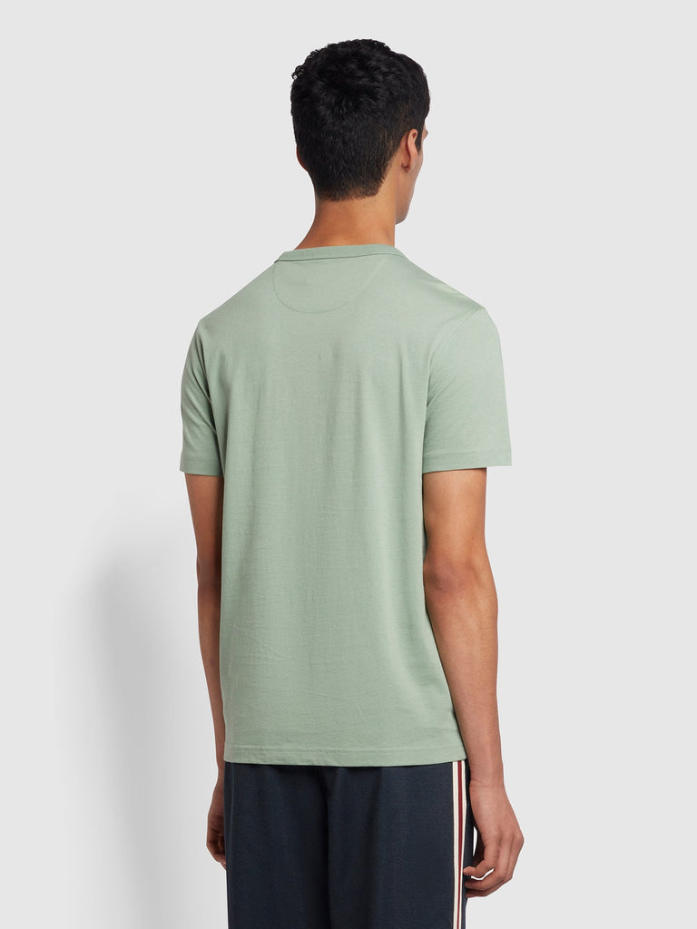 Farah Danny Regular Fit Organic Cotton T-Shirt In Archive Green Sage-t-shirt-Heroes