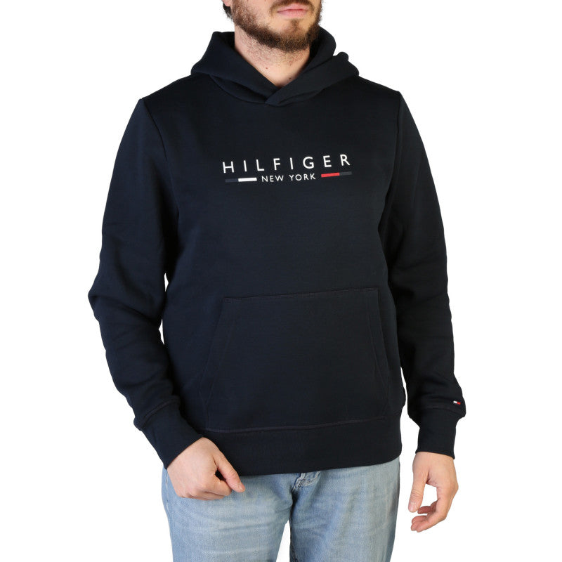 Tommy Hilfiger NYC Logo Flex Fleece Hoody Desert Sky-sweat-Heroes
