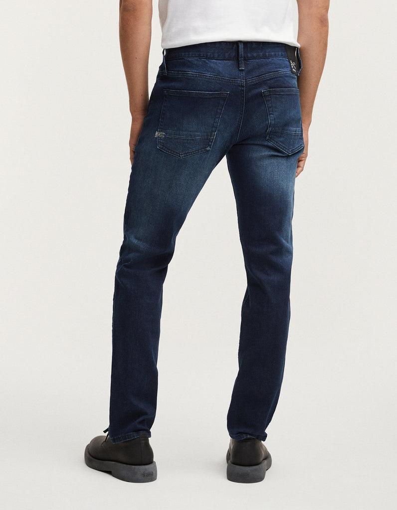 Denham Razor Vintage Finish Indigo Denim Slim Fit Dark Blue-jeans-Heroes